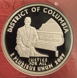 District of Columbia Washington DC 2009 S Quarter SILVER Proof DUKE Ellington - Picture 1 of 2