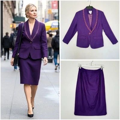 Vintage 80s Purple Power Suit - Size 9 - Image 1 of 4