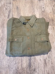 Vintage 20/30s Honesdale Wool Chin Strap Flannel Shirt Mens L-XL Workwear - Picture 1 of 7