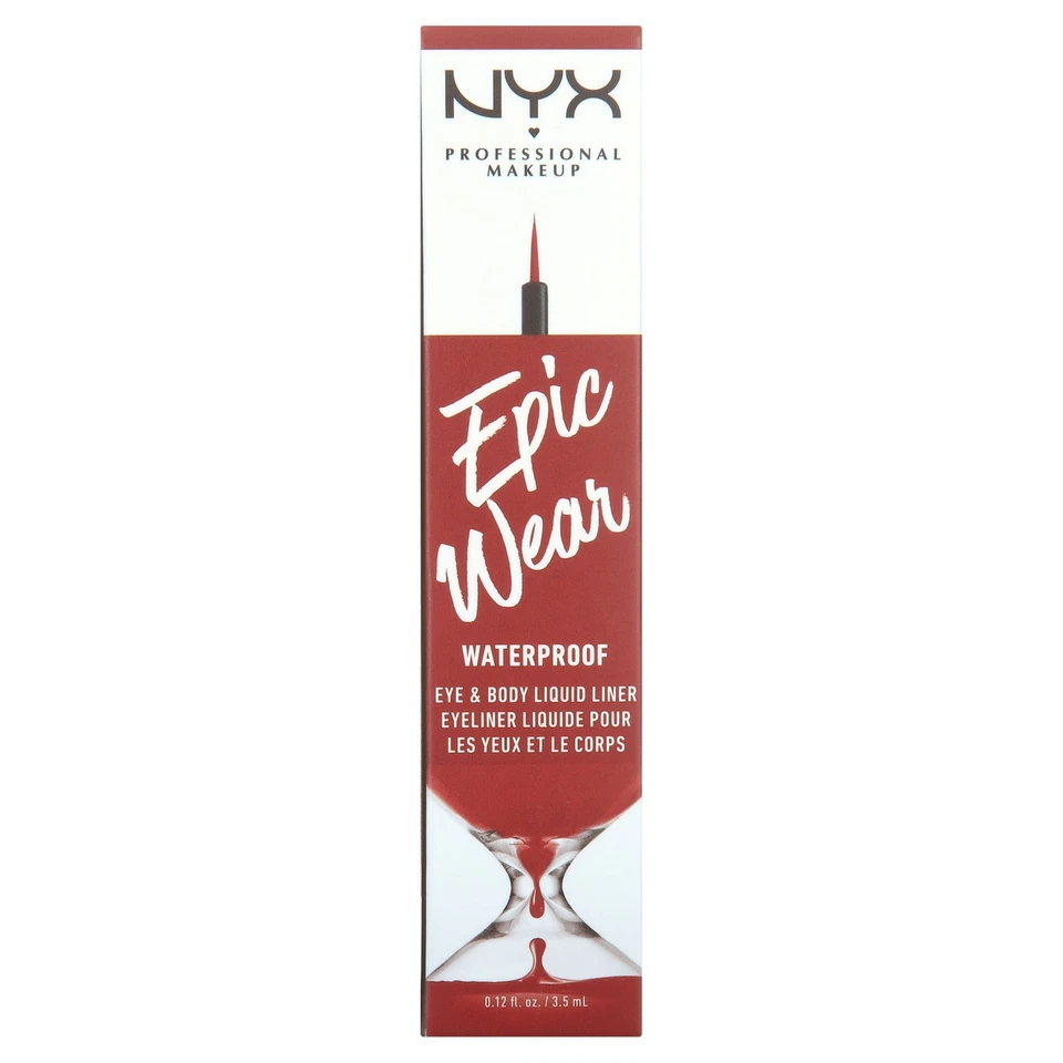 Delineador líquido para ojos y cuerpo NYX Epic Wear, impermeable, rojo. 0,12 fl oz, ¡nuevo! Foto 1 de 1