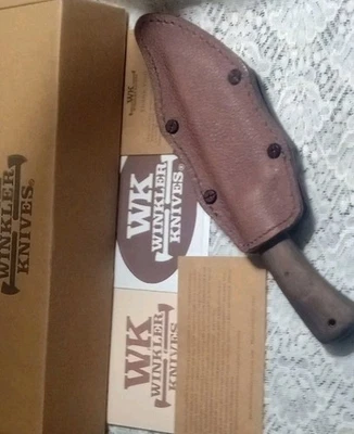 Winkler Highland Hunter Maple Handle 80cr20v Carbon Steel Leather Holster - Image 1 of 4