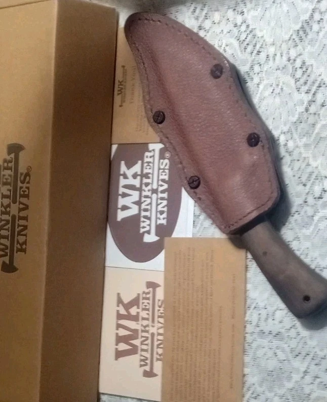 Winkler Highland Hunter Maple Handle 80cr20v Carbon Steel Leather Holster - Image 1 of 4