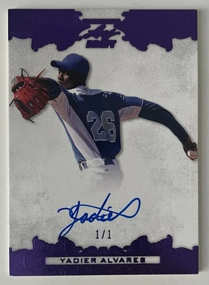1/1 DODGERS Yadier Alvarez 2015 Leaf Ultimate Purple Etched Foil Auto Autograph - Image 1 of 3