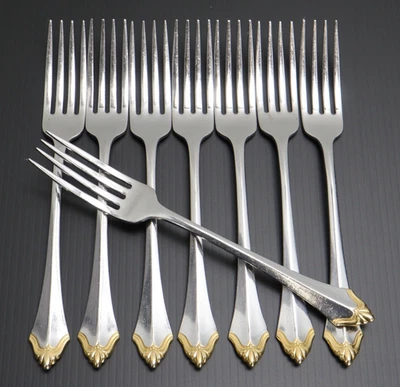 Community by Oneida Stainless GOLDEN KENWOOD 7 5/8"  Dinner Forks ( Set Of 8) - Image 1 of 4