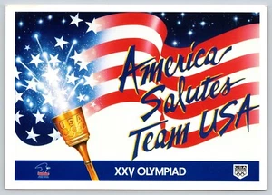Postal America Salutes Team USA XXV Olimpiada Barcelona España 1992 Equipo Apoyo - Imagen 1 de 2