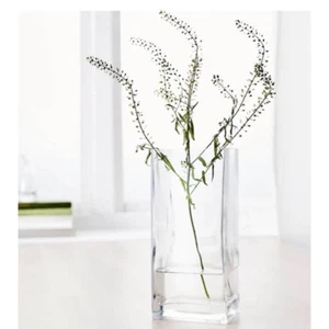 IKEA Rektangel Clear Glass Rectangular Minimalist Clean Tall Vase - Picture 1 of 7