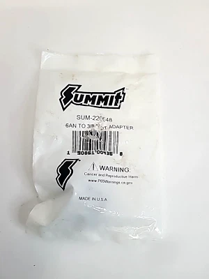 SUM-220648 Summit Racing Straight Male -6 AN to Male 3/8 in. NPT Adapter Fitting - Image 1 of 3