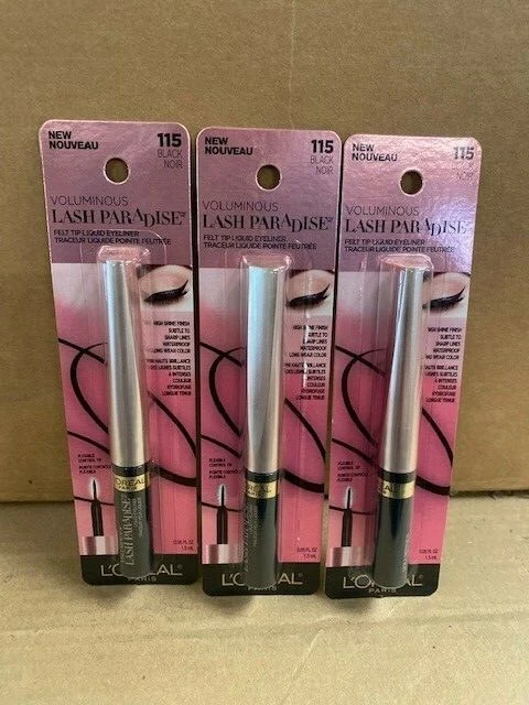 (3) L'Oreal Paris Voluminous Lash Paradise Felt Tip Liquid Eyeliner #115 Black - Image 1 of 1