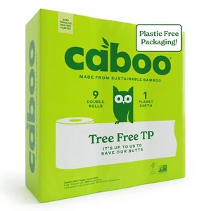 Caboo Tree Free Toilet Paper 9 Double Rolls Septic Safe Soft 2 Ply 300 Sheets - Picture 1 of 9