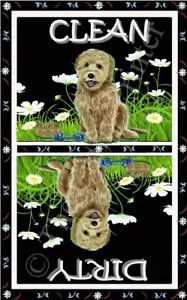 SPÜLMASCHINENMAGNET - HUND - LABRADOODLE - (Clean-Dirty) - KOSTENLOSER VERSAND! - Bild 1 von 1