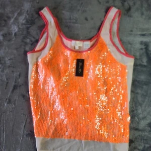 *Neu mit Etikett* Miss Me ärmelloses Damen-Tanktop Spitze Lagenlook orange Gr. L - Bild 1 von 12