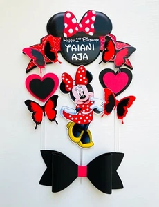 Personalized Minnie Mouse Cake Topper - Picture 1 of 1