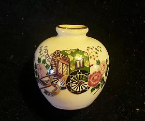Bellissimo mini vaso vintage Satsuma risciò dipinto Giappone alto 2 1/2" - Foto 1 di 4