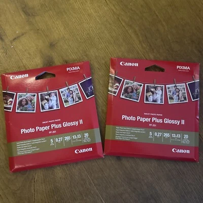 2 x Original Canon PP-201, Glossy II Inkjet Photo Paper Plus, 265 gsm Lot - Image 1 of 4