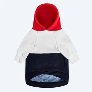 Hunde-Hoodie rot weiß dunkelblau neu mit Etikett - Bild 1 von 4