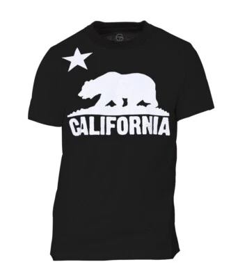 Camiseta negra de manga corta con logotipo de oso de California para hombre Foto 1 de 3