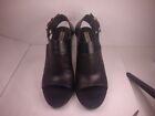 Balenciaga paris open toe stilettos black leather with heel buckle strap  6.5 