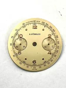 Quadrante Dial per cronografo " E. GÜBELIN " vintage - calibro 23 diametro 30 mm - Foto 1 di 4
