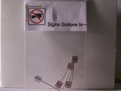 "New" Model Train Layout street signs 5 No Trucks signs N scale Layout Details - Image 1 of 3