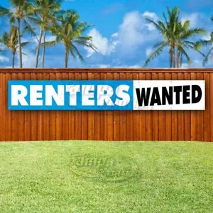 RENTERS WANTED Advertising Vinyl Banner Flag Sign LARGE HUGE XXL - Picture 1 of 6