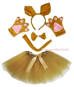 Halloween Party Kid Goldenrod kangaroo Headband Paw Tail Bow Gauze Skirt Costume - Bild 1 von 1