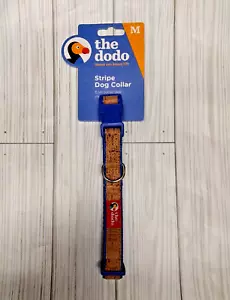 The Dodo Cork Dog Collar-Blue & Tan-Size Medium-New With Tag - Picture 1 of 5
