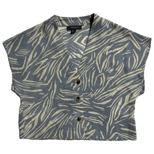 Women’s Blue Zebra Print Top - Size 2 - Picture 1 of 3