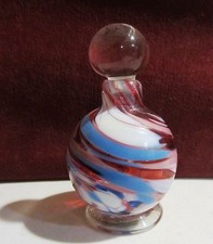 Hand blown art deco Multi color perfume boltte with dauber