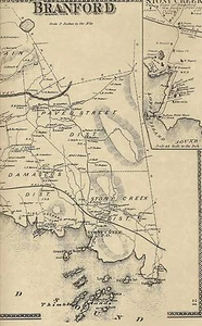 Branford Stony Creek Indian Neck CT 1868 Maps with Homeowners Names Shown - Picture 1 of 4