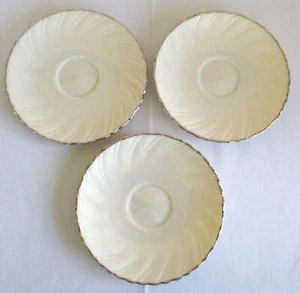 Lenox Weatherly Elfenbein Platinrand Bone China Untertassen 3 Stück 6 Zoll - Bild 1 von 6