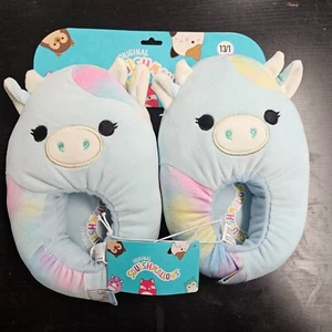 SQUISHMALLOWS rosa blau PASTELL COW Jungen Mädchen Kinder HAUSSCHUHE Größe 13/1 - NEU! - Bild 1 von 3