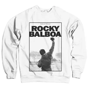 Felpa Rocky Balboa con licenza ufficiale - It Ain't Over taglie S-XXL (Bianco) - Foto 1 di 1