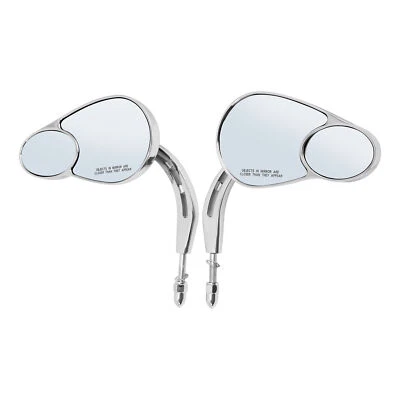 Espejos retrovisores laterales dobles cromados de 8 mm para Harley Dyna Fat Bob FXDF 2008-2016 Foto 1 de 4