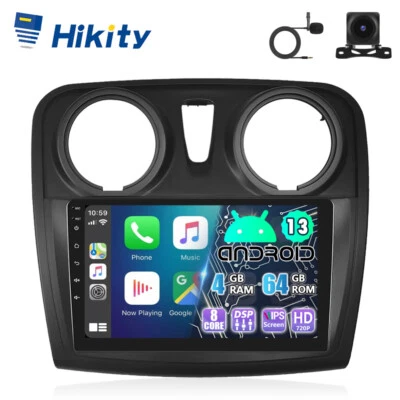 8-Core 4+64GB 9" Android13 Autoradio Für Dacia Logan Sandero 2 CarPlay GPS Navi - Bild 1 von 4