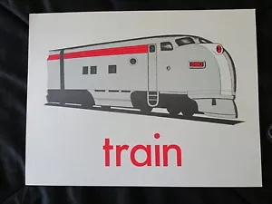 Cuadro de enseñanza vintage - tren - decoración de bebé - decoración de pared - Imagen 1 de 2