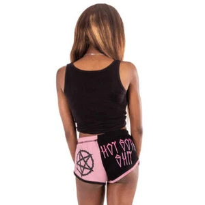 Too Fast Hot Goth Shit Dolphin Hot Shorts Alternative Womens Clothing - Picture 1 of 12
