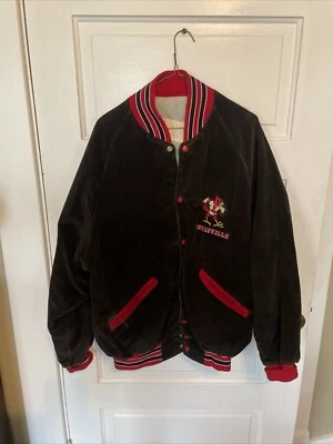 Vintage Delong Louisville Cardinals Corduroy Black Jacket XL - Image 1 of 4