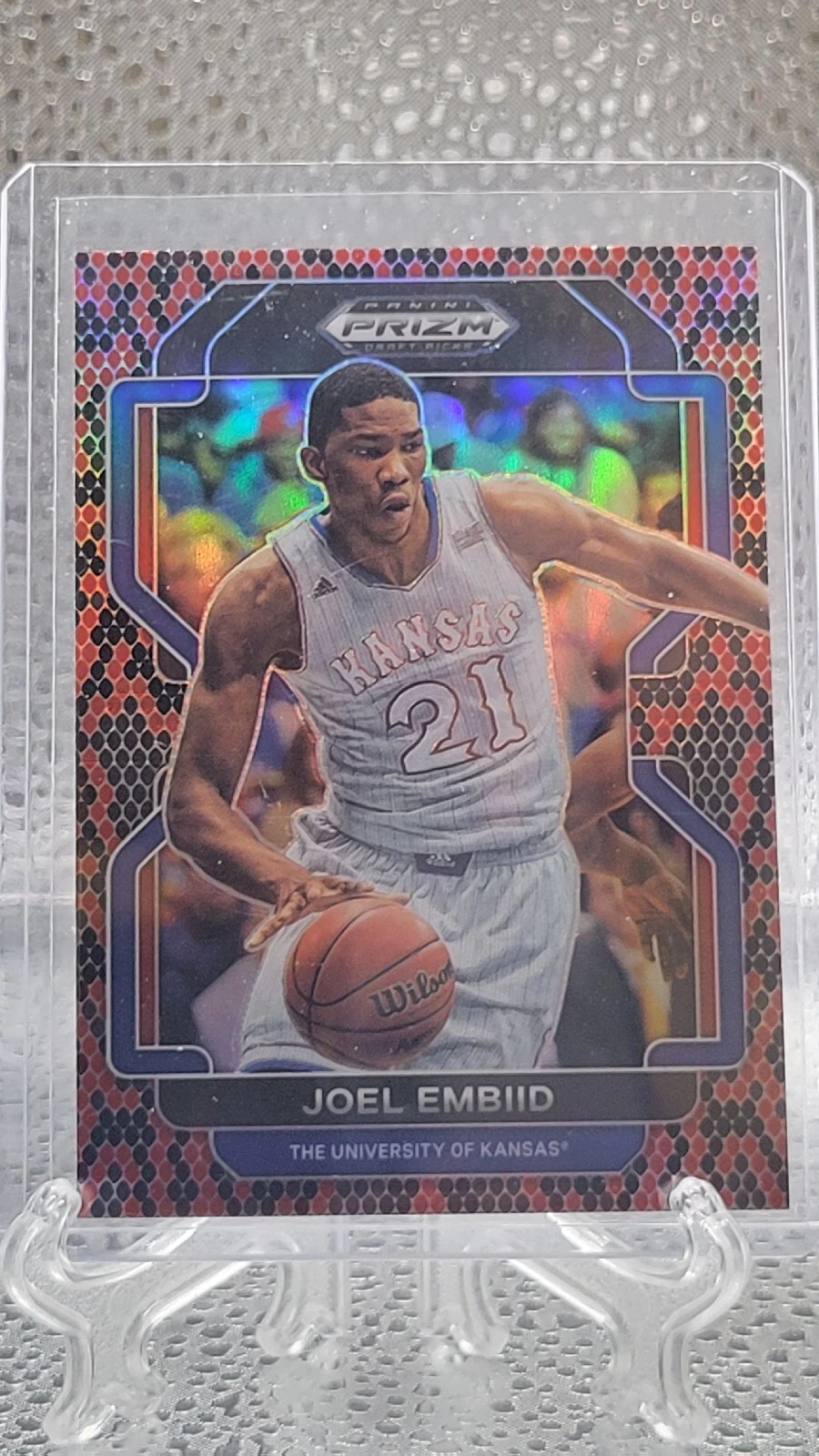 2022 Prizm Draft Picks Joel Embiid Venom Snakeskin SSP Kansas Jayhawks 76ers