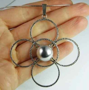 1960s vINTAGE Handmade Silver Geometric Pendant Unisex Silver Pendant Make OFFER - Bild 1 von 4