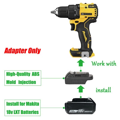 1 para baterías de iones de litio Makita 18V para adaptador de herramienta de taladro eléctrico DEWALT 20V - Imagen 1 de 4