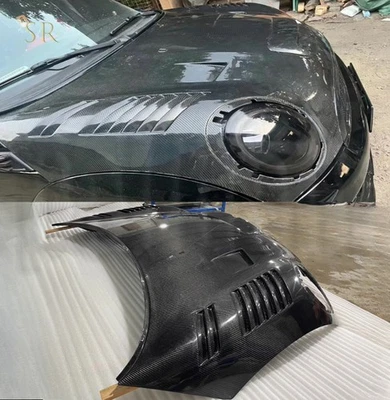 Carbon AG style Front Hood Vented Bonnet Fit For MINI Cooper R55 R56 R57 R58 R60 - Image 1 of 4