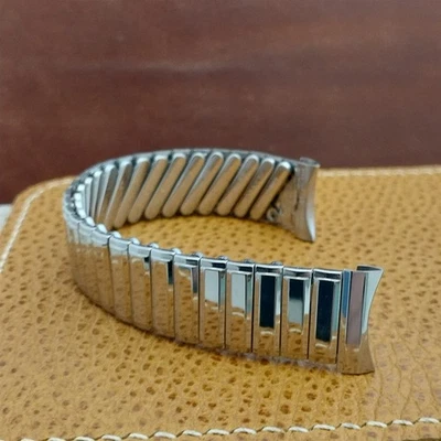 17.2mm 17mm 1960s Vintage Stainless Steel Classic Stretch NOS Unused Watch Band - Image 1 of 4