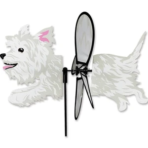 Westie West Highland White Terrier Dog Petite Spinner Wind Garden - Picture 1 of 1