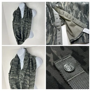Lululemon Schal One Size Vinyasa Snap Infinity Halstuch Grün Camouflage Druckknopf Athleisure - Bild 1 von 11