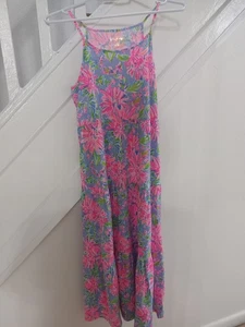 Lilly Pulitzer Harleigh Maxi Dress NWT Blue Peri Sunrise Bay Girl's L 8-10! - Picture 1 of 2