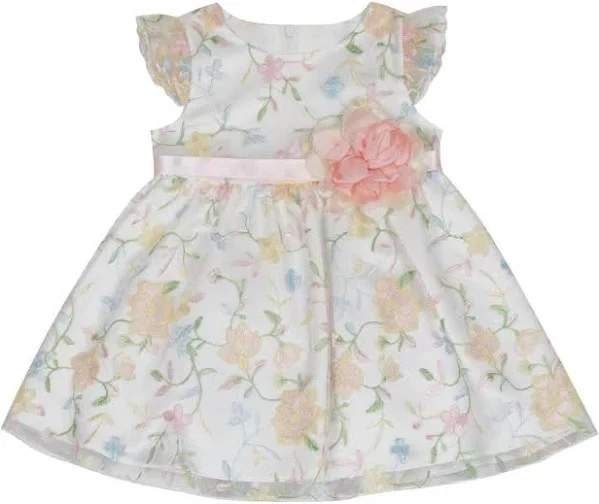Новый с Ярлыками редкая издания девочек вышитый цветочный платье комплект 24 месяцев трепетать рукав - Изображение 1 из 1