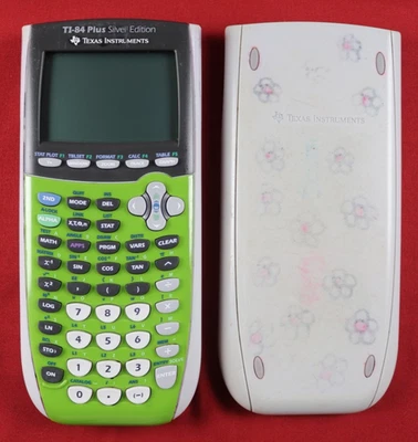 Texas Instruments TI-84 Plus Silver Edition Graphing Calculator - Green Gray - Image 1 of 4
