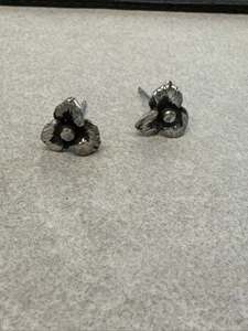 Aretes con flores de plata de ley F91 - Imagen 1 de 8