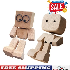 Shaking Wooden Man Figurine,Handmade Shaking Feet Wooden Doll,Car Decoration - Bild 1 von 20