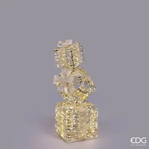 EDG Enzo De Gasperi Decoro Natale Pacco Regalo Stripes 350 MicroLed H 76 Cm L 25 - Imagen 1 de 3